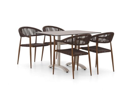 Manifesto Belpasso/Lisio 120cm dining tuinset 5-delig stapelbaar - Laagste prijsgarantie!