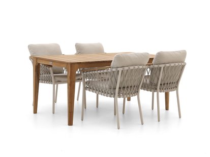 Bellagio Birgi Novo/Bruca 170cm dining tuinset 5-delig stapelbaar - Laagste prijsgarantie!