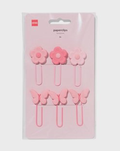 HEMA Paperclips bloemen - 6 stuks (roze)