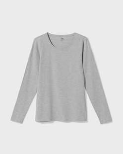HEMA Dames T-shirt jersey slim fit o-hals lichtgrijs (lichtgrijs)