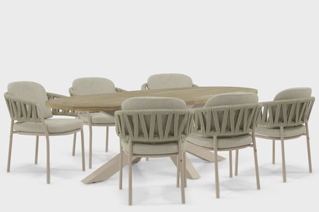4 Seasons Outdoor Calma/Brookline 240x120 cm dining tuinset 7-delig