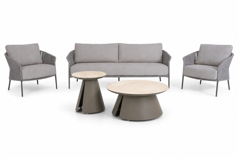 4 Seasons Outdoor Florence/Cayora 50/80 cm stoel-bank loungeset 5-delig