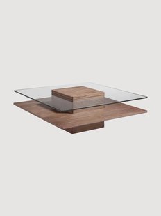 Salontafel Cecil met glazen tafelblad en onderblad