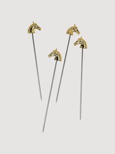 Decoratieve cocktailprikkers The Curly Equestrian, 4-delig