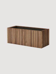 Zelfwatergevende plantenpot GrowWIDE van eikenhout
