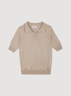 Dames zijden polo trui Laura met kasjmierblend