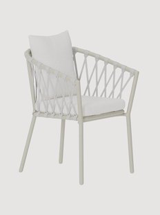 Boucl&eacute; tuin eetstoelen Linos met armleuning, 2-delig