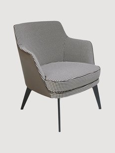 Gestoffeerde fauteuil Iva met kunstleren rugleuning