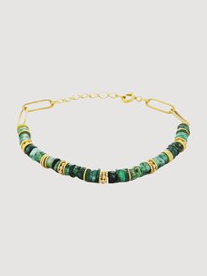 Goudkleurige armband Neo met smaragd