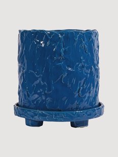 Handgemaakte plantenpot Muddy, H 24 cm