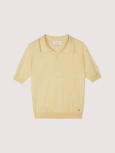 Dames zijden polo trui Laura met kasjmierblend