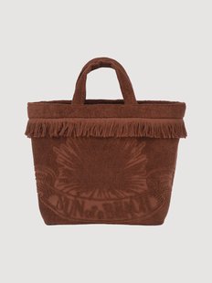 Oversized strandtas Cacao van katoen