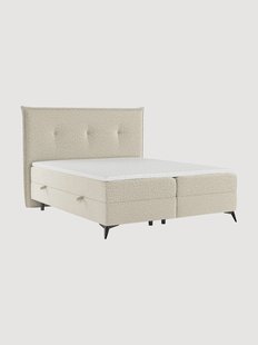 Handgemaakt boucl&eacute; divan bed Lucca met opbergruimte, H2