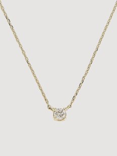 Gouden ketting Solitaire met diamanten, 0.08 karaat