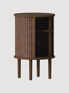 Ronde bijzettafel Audacious van eikenhout met opbergruimte