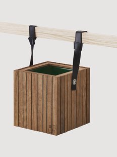 Zelfwatergevende hangende plantenpot GrowON van eikenhout