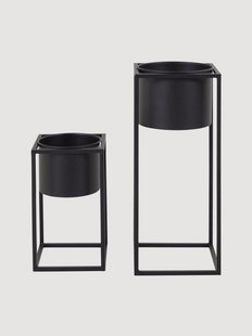 Plantenpotten Marla met frame, 2-delig