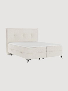 Handgemaakt boucl&eacute; divan bed Lucca met opbergruimte, H2