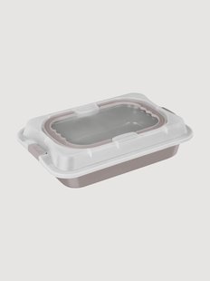 Rechthoekige braadpan met deksel Taupe