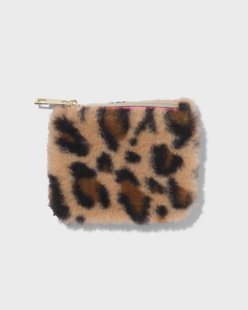 HEMA Etui 12x9.5x0.5cm fluffy panter (bruin)