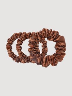 Zijde scrunchies Auburn, 3-delig