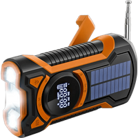 Just in Case Noodradio met Zonnepaneel en Powerbank 5.000 mAh Oranje