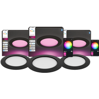 Philips Hue Inbouwspot Slim 3-Pack - White and Color - 170mm - Zwart