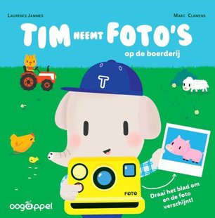 Tim neemt foto's op de boerderij