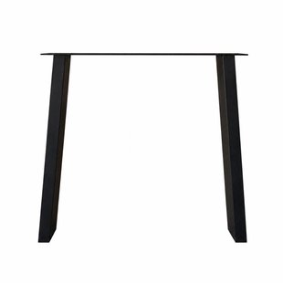 Stalen tafelpoot zwart trapezium 80 bij 10 cm en hoogte 62 cm (4 x 10 cm)