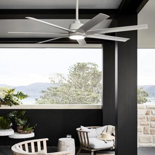 Atlanta plafondventilator met verlichting, wit, 142 cm, stil - Beacon Beacon Lighting - Woonkamer - Modern - Kunststof