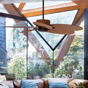 Fijian II plafondventilator, bruin, Ø 132 cm, stil - Beacon Beacon Lighting - Woonkamer - Kunststof