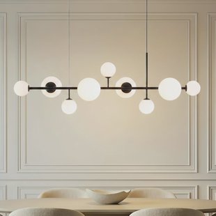 Joel hanglamp, zwart/wit, 9-lamps - ALDEX - Woonkamer - Metaal - Meerdere lampen