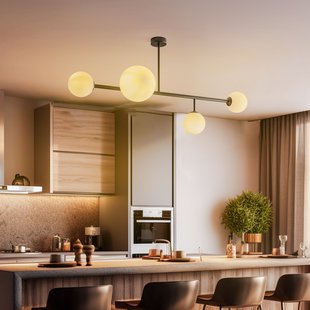 Dione plafondlamp, zwart, 4-lamps - ALDEX - Eetkamer - Modern - Metaal - Meerdere lampen