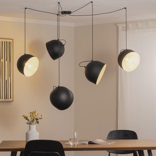 Pepe hanglamp zwart, 5-lamps - ALDEX - Woonkamer - Modern - Metaal - Meerdere lampen