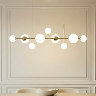 Dione hanglamp, opaal/goud, 9-lamps - ALDEX - Woonkamer - Modern - Glas - Rond