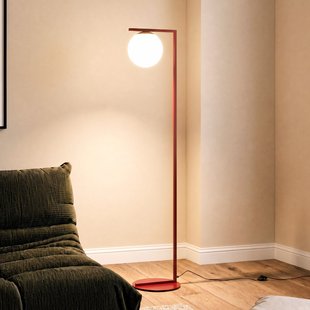 Zac vloerlamp, opaal/wijnrood, 1-lamp - ALDEX - Woonkamer - Modern - Glas - 1 lamp