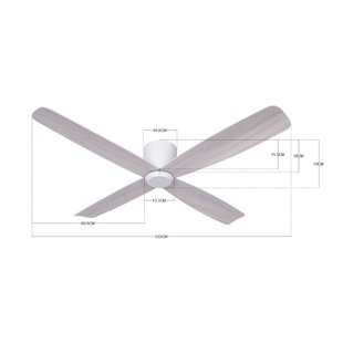 Fraser plafondventilator wit/eiken DC, stil, Ø 132 cm - Beacon Beacon Lighting - Woonkamer - Modern - Hout