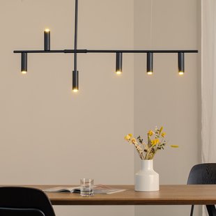 Trevo 6 hanglamp, metaal, zwart, GU10 - ALDEX - Woonkamer - Modern - Meerdere lampen