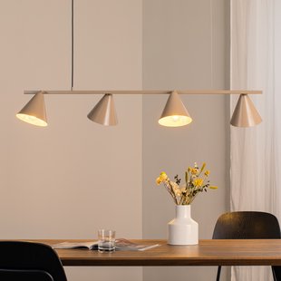 Form 4 hanglamp, beige metaal, 4-lamps kegel - ALDEX Hängeleuchte Form 4 - Eetkamer - Modern - Meerdere lampen