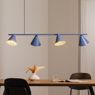 Form 4 hanglamp blauw metaal 4-lamps kegel - ALDEX Hängeleuchte Form 4 - Eetkamer - Modern - Meerdere lampen