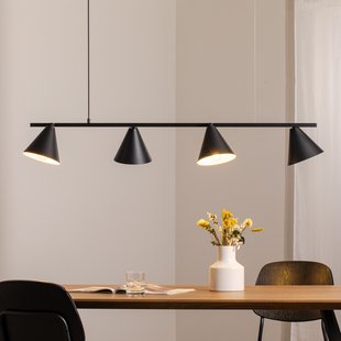 Form 4 hanglamp, zwart metaal, 4-lamps kegel - ALDEX Hängeleuchte Form 4 - Eetkamer - Modern - Meerdere lampen