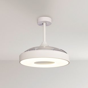 Coin LED plafondventilator, wit, DC, stil, CCT - Mantra Mantra Iluminación - Woonkamer - Modern - Kunststof