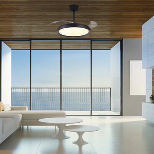 Mistral LED plafondventilator, zwart, DC, stil, CCT - Mantra Mantra Iluminación - Woonkamer - Modern - Kunststof