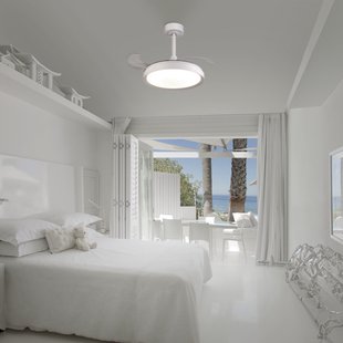 Mistral Mini LED plafondventilator wit DC stil CCT - Mantra Mantra Iluminación - Woonkamer - Modern - Kunststof