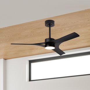 Thaise LED plafondventilator, zwart, stille DC-motor, CCT - Mantra Mantra Iluminación - Woonkamer - Modern - Kunststof