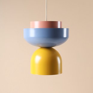Ulia hanglamp, geel/blauw/koraal - ALDEX - Eetkamer - Modern - Metaal - 1 lamp