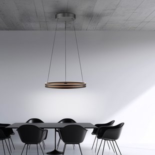 E-Loop LED hanglamp eiken/zwart parelmoer, Ø70 cm aluminium, CCT - PURE PURE E-Loop - Woonkamer - Modern - Metaal - Meerdere lampen