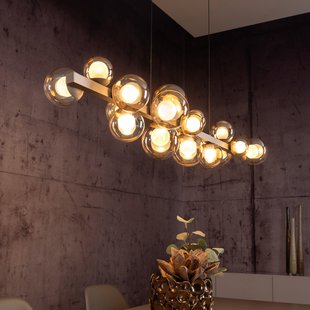 E-Popup LED hanglamp, brons, glas, CCT, 18-lichts - PURE PURE E-Popup - Woonkamer - Modern - Met lampenkap