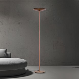 Moon LED vloerlamp, brons, amberkleurig glas (donker) - PURE PURE Moon - Woonkamer - Modern - Aluminium - Met lampenkap