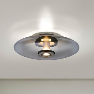 Vitrum LED plafondlamp, grijs, glas/aluminium, Ø 45 cm - PURE - Woonkamer - Modern - Met lampenkap